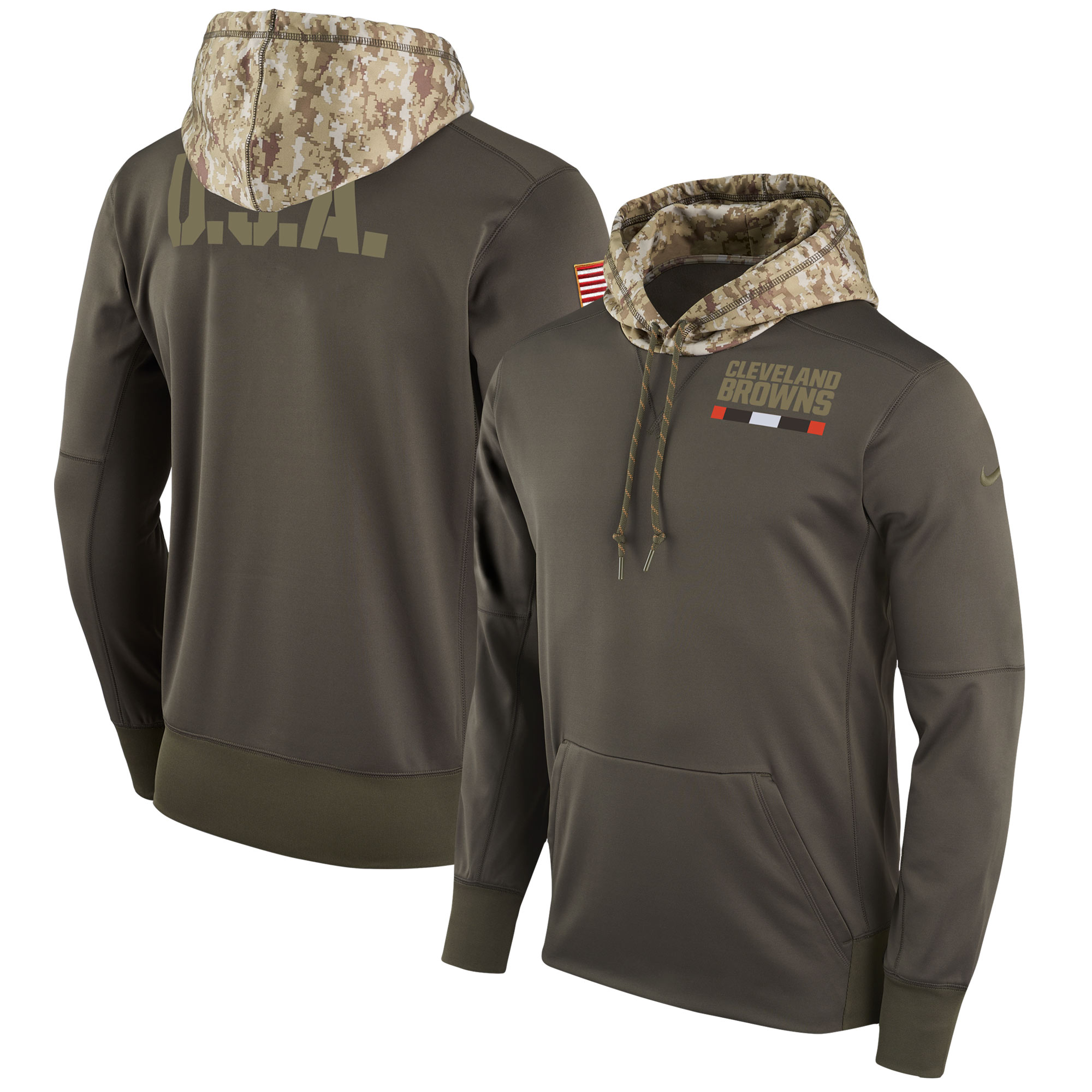 Men NFL Cleveland Browns  Nike Olive Salute To Service Hoodie Green->new orleans saints->NFL Jersey